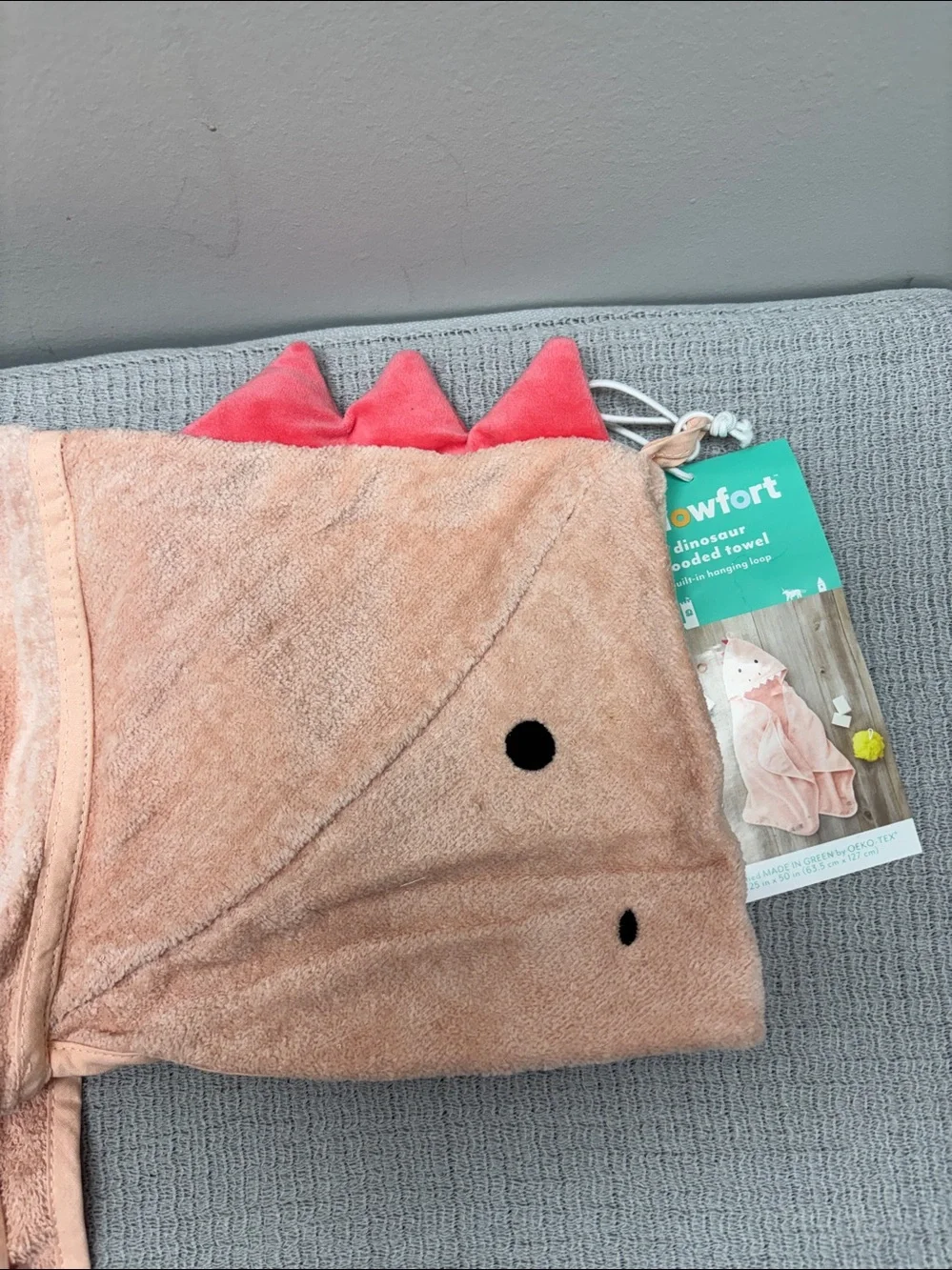 Pillowfort Pink Dinosaur Kid Hooded Towel 25